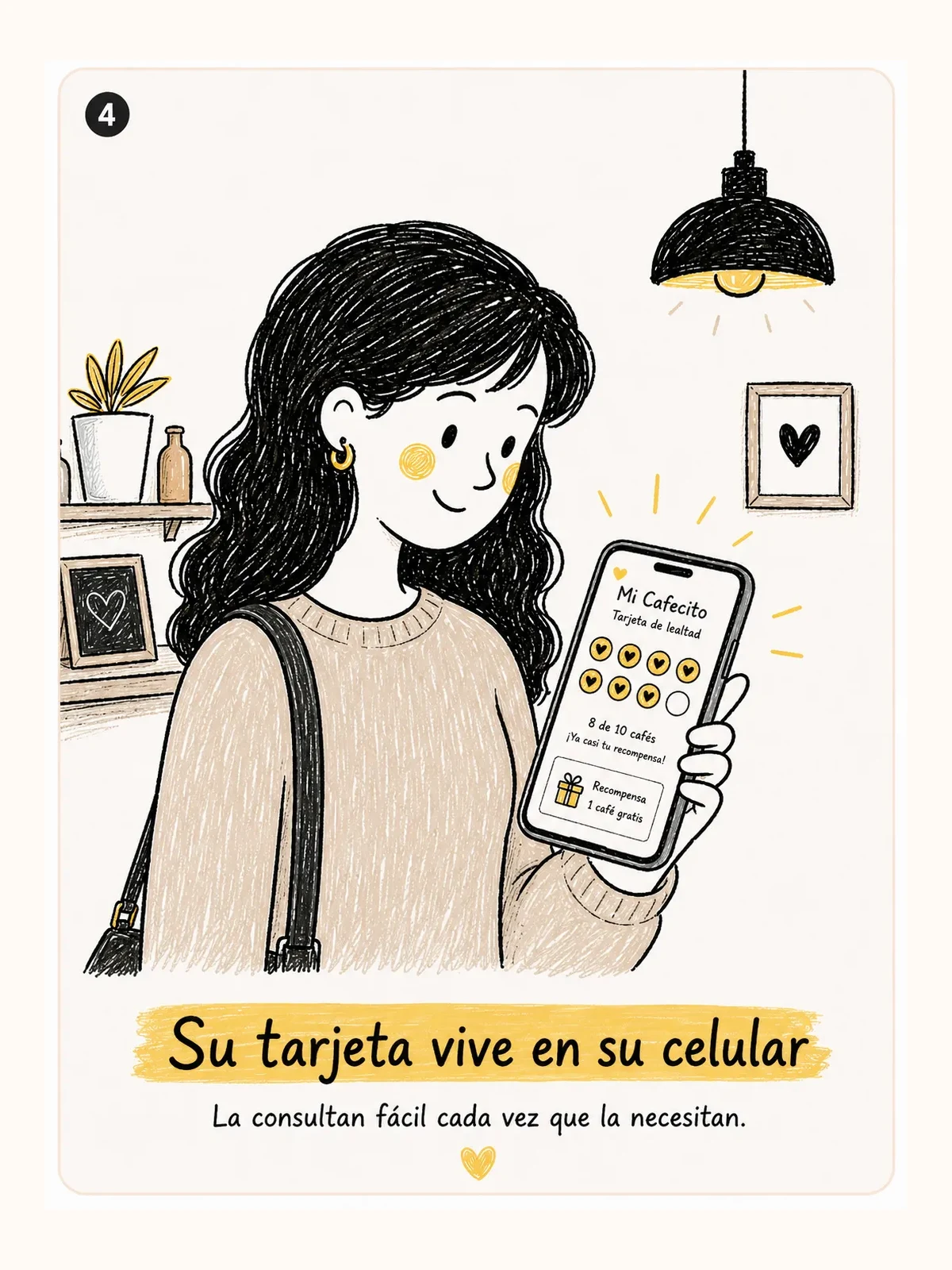 Cliente obteniendo y consultando su tarjeta digital de lealtad.